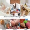 Makeup Sponge Holder,2PCS Double-sided Breathable Silicone Beauty Blender Holder for Travel,Shatterproof Makeup Sponge Travel Case for All Sponges Sanitary Reuse Easy to Carry,Grey+Khaki-AB - Image 4