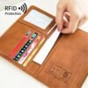 Passport Holder Men Rfid Blocking Passport Wallet Travel Document Holder Leather Travel Wallet with Elastic Strap & Zipper Slot Dual Travel Passport Holders Women - Image 2