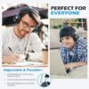 AILIHEN C8 Headphones Wired, On-Ear Headphones with Microphone and Volume Control Foldable Corded Stereo 3.5mm Headset for Smartphones Chromebook Laptop Computer PC Tablets Travel(Black/Blue) - Image 2