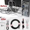 Nearockle 16Pcs Silicone Cable Straps Wire Organizer for Bundling Earphone, Phone Charger, Computer Cords, Reusable Cable Ties Cord Organizer in Home,Office,Kitchen,School(Pink) - Image 2