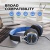 AILIHEN C8 Headphones Wired, On-Ear Headphones with Microphone and Volume Control Foldable Corded Stereo 3.5mm Headset for Smartphones Chromebook Laptop Computer PC Tablets Travel(Black/Blue) - Image 6