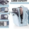 Travel Backpack for Men Women, Carry on Backpack Flight Approved, Personal Item Backpack Bag on Airplanes,Backpacks for Traveling, Travel Essentials,Light Blue - Image 7