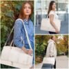 ETRONIK Weekender Overnight Bag for Women, Large Travel Duffle Bag with Shoe Compartment & Wet Pocket, Carry On Tote Bag Gym Duffel Bag with Toiletry Bags for Hospital 4 Pcs Set, Large Size, Beige - Image 6