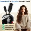 3 PCS Hair Brush for Women Men Classic Styling Brushes Curly Wet or Dry Hair 9 Row 3 Row with Edge Comb for Natural Thick Hair, Blow Separating, Shaping Defining Detangling Curls Tool Travel Hairbrush - Image 4