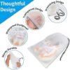 Clear Shoe Bags for Travel 5 PCS, 15.7" x 11.8" Drawstring Travel Shoe Bags for Packing, Waterproof Dustproof Portable Travel Shoe Storage Bag for Men and Women - Image 3