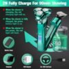 Electric Razor for Men, New Upgrade Men’s Electric Shavers Rotary LED Display/Waterproof/Rechargeable, Electric Shaver for Men Cordless Floating Head Replaceable Blades, Portable Razor Mens Idea Gift - Image 4