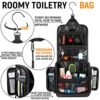 AvaJex Travel Toiletry Bag for Men and Women - Large Hanging Organizer - Waterproof Hygiene Bag with Metal XXL Swivel Hook, YKK Zippers and 19 Compartments for Toiletries, Makeup, Cosmetics - Image 3