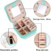 Yesteel Birthday Gifts for Women Friends Sister, Travel Essentials Gifts for Women Jewelry Travel Organizer Blue Travel Jewelry Case Small Jewelry Box Initial C - Image 2