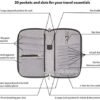 Premium Family Travel Document Organizer Capacious RFID 1-3 Passport Holder Nylon Wallet (Medium), Rfid Blocking, grey - Image 4
