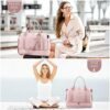 Gym Bag LOVEVOOK Travel Duffel Bag with USB Charging Port,Weekender Bags for Women with Shoe Compartment,Carry on Overnight Bag with Toiletry Bag,Hospital Bags for Labor and Deliver - Image 2