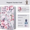 Passport and Vaccine Card Holder,Traveling Passport Cover with CDC Vaccination Card Slot RFID Blocking Passport Wallet for Women and Men, Grey Flowers - Image 3