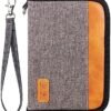 Passport Holder for Famliy Travel Wallet Passport Wallet Document Organizer RFID Blocking with Zipper Clutch Bag Flight Ticket Credit Cards Men Women(Grey)
