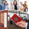 Passport Holder Cover Travel Wallet RFID Blocking Passport Wallets Family Passport Organization Personalized Wallet Case for Men and Women Travel Must Haves (Red) - Image 3