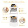 Baby Portable High Chair Booster Seat for Dining Table, Foldable 2-in-1 Travel High Chair with Carry Bag, Adjustable Tray and Adjustable Hight, Aluminum Frame, Easy to Clean (Grey) - Image 2