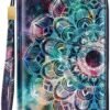Family Passport Holder Wallet RFID Blocking Document Organizer PU Leather Mulit-purpose Travel Wallet Credit Cards Case for Women Men,Mandala