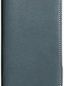 RFID Blocking Slim Minimalist Long Travel Wallet Genuine Leather Passport Holder Travel Cover (Grey)