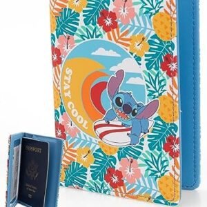 Disney Lilo & Stitch Passport Holder - Officially Licensed Passport Holder for Women - Travel Essentials for Women