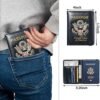 Passport Holder RFID Blocking Wallet Travel Leather Passport Cover for Women Men Waterproof Passport Wallets Must Haves 3D Metal Badge Travel Organizer Accessories - Image 5