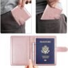 ACdream Passport and Vaccine Card Holder Combo, Cover Case with CDC Vaccination Card Slot, Leather Travel Documents Organizer Protector, with RFID Blocking, for Women and Men, Rose Gold - Image 4