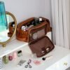 Elviros Toiletry Bag for Men, Large Travel Shaving Dopp Kit Water-resistant Bathroom Toiletries Organizer PU Leather Cosmetic Bags - Image 8