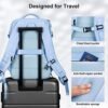 HOMIEE Carry on Backpack for Airplanes, 15.6 Inch Travel Laptop Backpack with USB Charging Port, Personal Item Size, Dry Wet Separation, Blue - Image 4