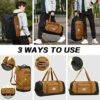 Laripwit Travel Duffle Bag for men 40L Medium Sports Gym Bag with Wet Pocket & Shoes Compartment Weekender Overnight Backpack for Traveling Duffel Bag Backpack for Women, Brown - Image 3