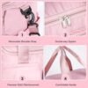 Travel Duffel Bag for Women, Weekender Overnight Bag With Shoes Compartment, Gym Tote Bag, Carry On Duffel Bag (Pink) - Image 5