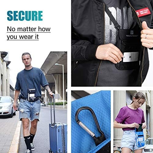 Peicees RFID Blocking Travel Neck Wallet for Men Women Family Passport Holder Lanyard Neck Pouch Slim Travel Document Holder - Image 6