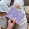 1 Pcs Passport Holder and Vaccine Card Holder Combo, Travel Passport Wallet, Passport Cover Case for Women and Men (Light Purple) - Image 8