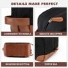 Vorspack Toiletry Bag Hanging Dopp Kit for Men Water Resistant Canvas Shaving Bag with Large Capacity for Travel- Black - Image 4
