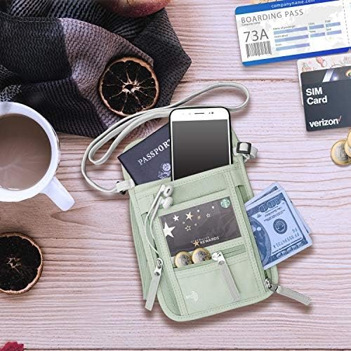 WALNEW Passport Holder Neck Pouch Travel Wallet for Women and Men, RFID Blocking Security Slim Traveling Wallet with Around Neck Lanyard Strap - Image 7