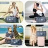 Gym Bag for WomenMen with Shoes Compartment and Wet Pocket,Sport Swimming Yoga Bag,Waterproof Travel Duffel Bag Small Carry on Bag Overnight Weekender Bags Personal Item Bag for Airlines Grey Blue - Image 7