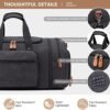Sucipi Canvas Duffle Bag for Travel Overnight Carry on Bag with Shoe Compartment Weekender Duffel Bag with Toiletry Bag for Airplanes,Dark Grey - Image 4