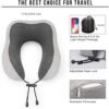 MLVOC Travel Pillow 100% Pure Memory Foam Neck Pillow, Comfortable & Breathable Cover - Machine Washable, Airplane Travel Kit with 3D Sleep Mask, Earplugs, and Luxury Bag, Grey - Image 5
