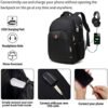 Della Gao Travel Laptop Backpack, Extra Large Anti Theft Backpack for Men and Women with USB Charging Port, Water Resistant Big Business Computer Backpack Bag Fit 17 Inch Laptop, Black - Image 3