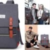 Modoker Vintage Laptop Backpack for Women Men,Travel Backpacks with USB Charging Port Fashion Backpack Fits 15.6Inch Notebook, Grey - Image 8