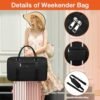 ITIEZY Travel Duffel Bag, Black Weekender Bag for Women, Weekender Travel Bag with Shoulder Strap, Quilted Duffle Bag for Women, Perfect for Gift - Image 7