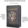 Passport Holder and Card Slot Combo RFID Blocking Leather Travel Passport Wallet for Men and Women US Passport Cover, Black - Image 4