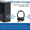 Bluetooth Headset with AI Noise Canceling Microphone, Stereo HiFi Bluetooth Headphones, Wireless Headset with USB Dongle for Computer Office Call Center Skype Zoom Meeting Trucker - Image 8