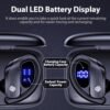bmanl Wireless Earbuds Bluetooth Headphones 48hrs Play Back Sport Earphones with LED Display Over-Ear Buds with Earhooks Built-in Mic Headset for Workout Black - Image 2