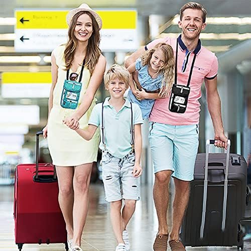 Peicees RFID Blocking Travel Neck Wallet for Men Women Family Passport Holder Lanyard Neck Pouch Slim Travel Document Holder - Image 7