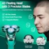 Electric Razor for Men, New Upgrade Men’s Electric Shavers Rotary LED Display/Waterproof/Rechargeable, Electric Shaver for Men Cordless Floating Head Replaceable Blades, Portable Razor Mens Idea Gift - Image 3