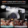 48MP 4K Digital Camera with Flash, Anti-Shake, 16X Zoom - For Photography, Video, Travel with SD Card, 2 Batteries - Image 3