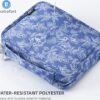 Toiletry Bag for Women, Large Hanging Travel Makeup Bag Water-resistant for Toiletries/Cosmetics/Brushes (Small blue flower-V2) - Image 3