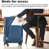 Coolife Luggage 4 Piece Set Suitcase Spinner TSA Lock Softshell lightweight (blue+sliver) - Image 3