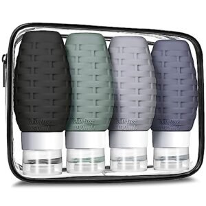 Travel Bottles for Toiletries, Tsa Approved 3oz Travel Size Containers Leak Proof BPA Free Silicone Travel Accessories for Liquid Shampoo Conditioner Lotion
