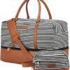 Realer Weekender Bag for Women, Travel Duffle Bag with Toiletry Bag, Large Carry on Overnight Bag with Shoe Compartment,Waterproof Mommy Hospital Bags for Labor and Delivery