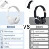 Bluetooth Headphones Over Ear,BERIBES 65H Playtime and 6 EQ Music Modes with Microphone,HiFi Stereo Foldable Lightweight Wireless Headset,Deep Bass for Home Office Cellphone PC Etc.(White) - Image 6