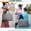 BAGSMART Duffle Bag Large Weekender Overnight Bag with Shoe Bag, can Hold 15.6 inch Laptop, Carry-on Bag for Travel, Gym, Work, 27L (Light Grey) - Image 2