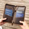 Polare Full Grain Leather Family Travel Passport Wallet and Documents Organizer RFID Blocking Case Holder Fits 6 Passports (Dark Brown) - Image 9